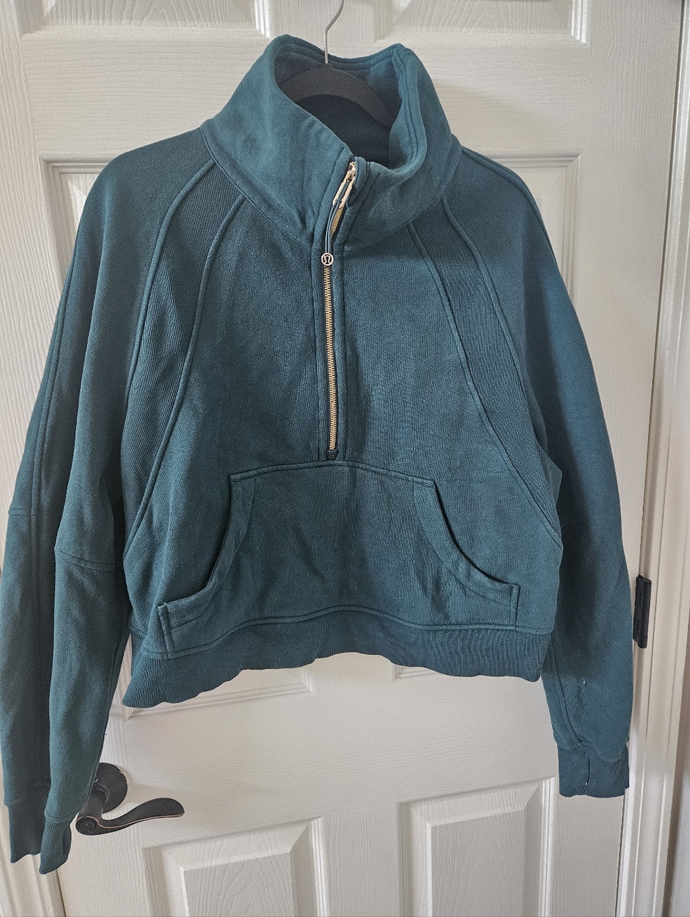Lululemon Scuba Oversized Funnel-Neck Half-Zip - Storm Teal Gold Zip - M/L
